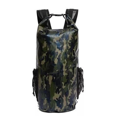 China 20L PVC Camouflage Dry Bag Roll Top Dry Backpack 500D PVC Material for sale