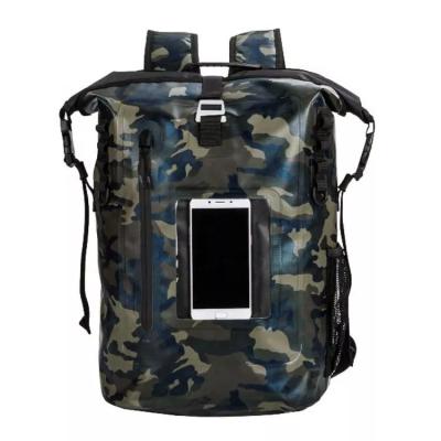 China 20 Litre Waterproof Rucksack Camo Dry Bag Backpack For Kayaking Camping for sale