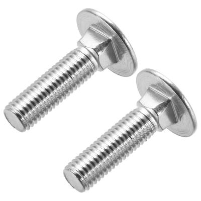 China Steel Zinc Plated Silver Threaded Stud Bolts 3/8 X 4 - 1/2 Inch Carriage Bolt for sale