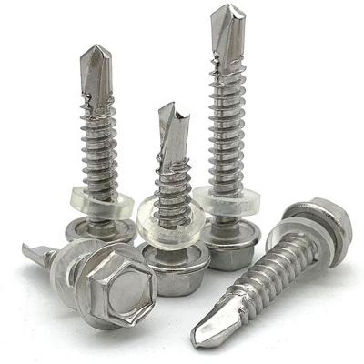 China Hex Head Self Drilling Screws With Rubber Washer Metal Stainless Steel Tek Screws For Roof Galvanised for sale