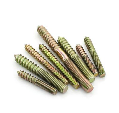 China Double Head Threaded Wood Screw Hanger Bolt M6 M10 M12 Woodworking Furniture Connector for sale