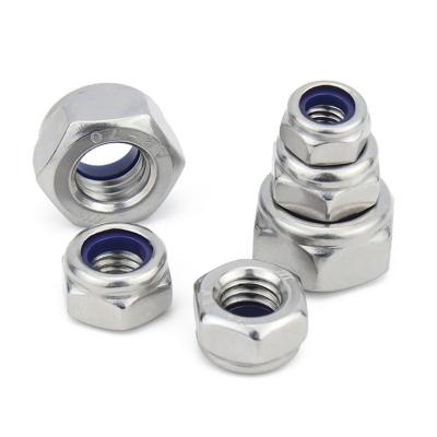 China DIN985 A2 Stainless Steel Hex Nylock Nut Metric Sizes A2-70 SS304 Nylon Insert Lock Nuts en venta