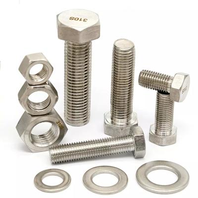 China Hastelloy Pipe DIN931 DIN933 Duplex Stainless Steel Fasteners Hex Bolt M6 - M64 for sale