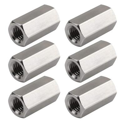 China Stainless Steel Long Connector Thread Nut Hex Coupling Nut M2 M4 M8 for sale