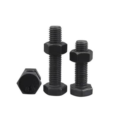 China Steel Hex Head Bolts 8.8 10.9 12.9 Grade M6-M36 Black Hexagon Bolts And Nuts DIN933 931 for sale