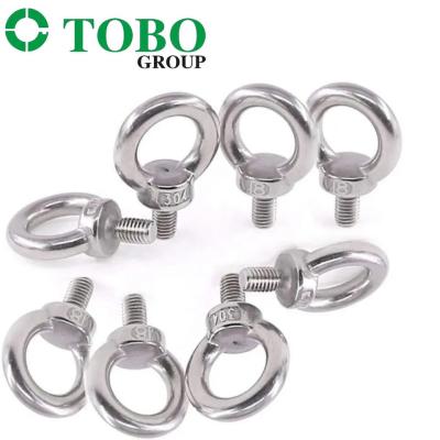 China Heavy Duty M6 Male Thread Eye Bolts Screws In Eye Hooks With Washer And Nuts For Lifting Ring Eyebolt for sale