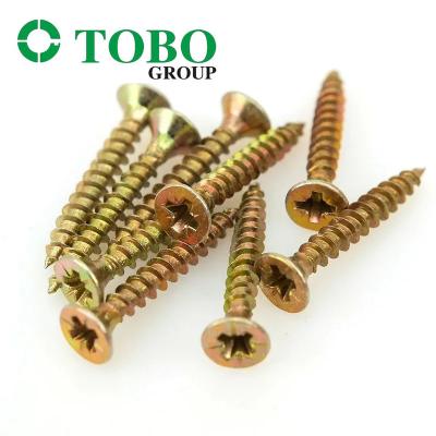China China Self Tapping Chipboard Screw C1022 Yellow Zinc Plated Chipboard Screw For Drywall Screw for sale