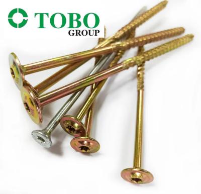 China Chipboard Tornillo Type 17 Truss Wafer Head Torx Slotted Chipboard Wood Screw Self Tapping Chipboard Screw Torx With Knu for sale
