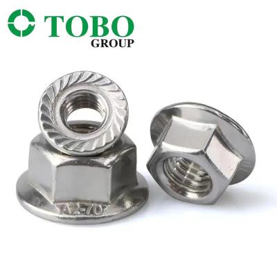 China Wholesale DIN 6923 Stainless Steel Hexagon Flange Nut 304 Stainless Steel M3 M4 M5 M6 M8 M10 Hex Serrated Flange Nuts for sale