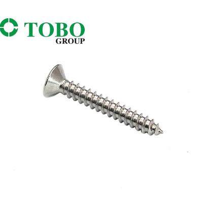 China DIN7983 Cross Recessed Countersunk Counter Sunk Flat Head Tapping Tack Chamfer Head Screws for sale