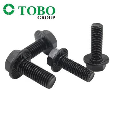 China DIN6921 Flange Bolt Factory Produces Carbon Steel Black High Strength 4.8/8.8/10.9/12.9 Hexagon Flange Bolts for sale