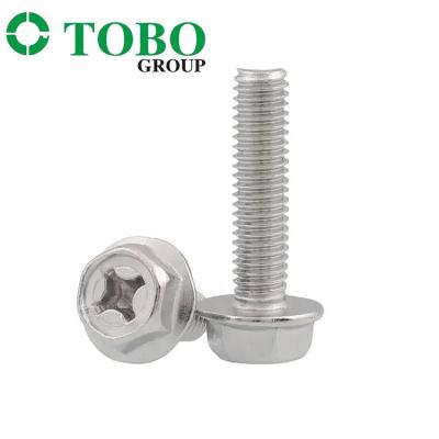 China Bolt Screw Whole SS Stainless Inox DIN6921 Serrated Hexagon Head Flange Bolt Hex Washer Head Screws M8 M10 for sale