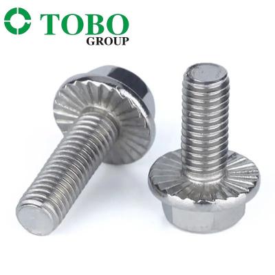 Chine DIN6921 Aluminum Zinc Coating Grade 8.8 12.8 Hexagon Flange Bolt And Nut Stainless Steel 304 316 Serrated Hex Head Flang à vendre