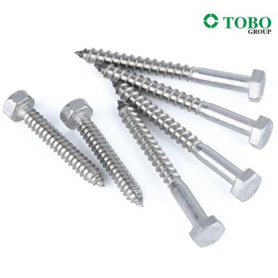 China DIN571 Carbon Steel Zinc Plated Hex Wood Screw Coach Screw Hex Lag Screw Bolts Fastener for sale