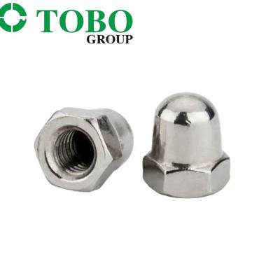 China Stainless steel waterproof 304 decorative hex nuts domed acorn wheel head screw nut DIN1587 for sale