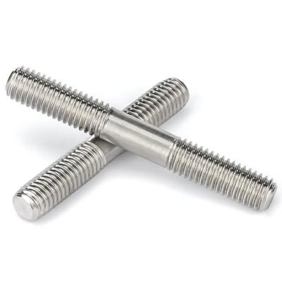 China Threaded Rod Double End Head Studs Bolt SS304 Stainless Steel Natural Color Stud for sale