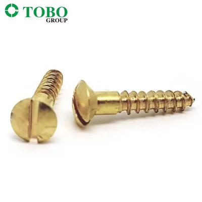 China Iso1483 Din7973 Stainless Steel Brass Slotted Oval Head Self Tapping Screw for sale