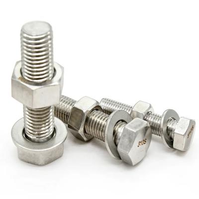 Cina M10x125mm Stainless Steel Bolt Washer And Nut 310S 304 316 Flat Head Hexagon Bolt in vendita