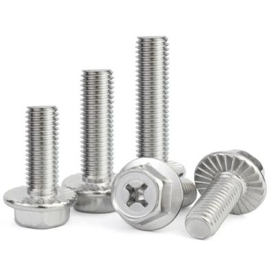 China Stainless Steel Hex Head Flange Bolt With Full Thread 304 316 DIN6921 Cross Head Bolts for sale