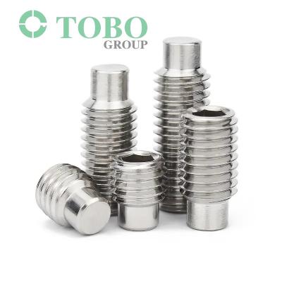 China Customize Any Size Stainless Steel Hex Socket Grub Screw With Dog Head Point DIN915 à venda