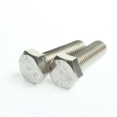 China Hex Head Bolts DIN 933 Full Threaded Duplex Stainless Steel 904L Bolts Metric Thread M3-M42 for sale