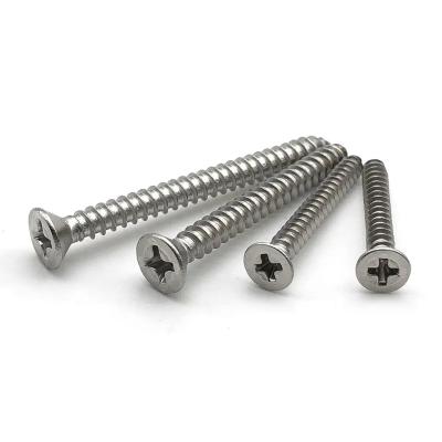China Stainless Steel Cross Head Concrete Screw M8 Flat Head Wood Self Tapping Screws for sale