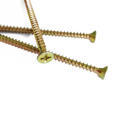 China TOBO High Quality Flat Head Concrete Screw Torx Drive Yellow  Zinc Plated for sale