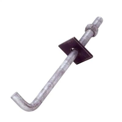 China Heavy Tensile Zinc Plated Foundation Bolt L Type Anchor Bolts With Nuts M12 7 Shape for sale