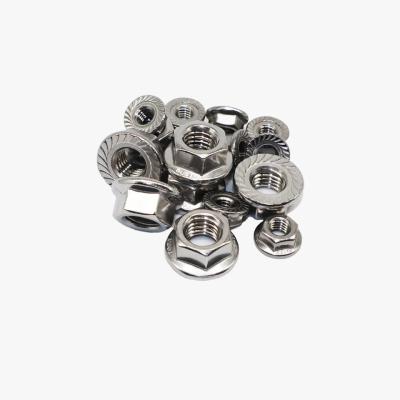 China DIN6923 Hex flange nuts lock nuts serrated Hexagon Nuts With Flange sus304 stainless stee for sale