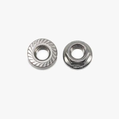 China Hex flange nuts DIN6923  lock nuts serrated  ss304  Hexagon Nuts With Flange ss304 for sale