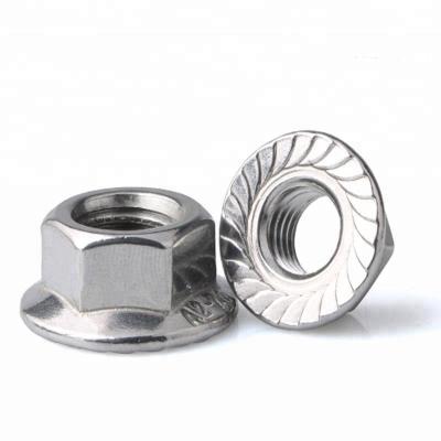 China M8 Stainless Steel SS304 Hex Flange Nut DIN6923 Marine Grade Stainless Steel Nuts And Bolts for sale