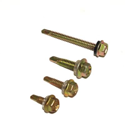 China Steel Hex Head Patta Self Drilling Roofing Screw Fasters With Rubber Washer for sale