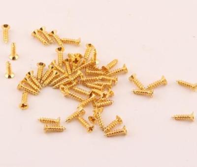 China Gold Color Small Metal 8mm Screws For Box Accessories for sale