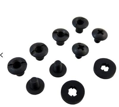China 6.35mm 9.5mm Length Carbon Steel Black Oxidation Screw For Leather Holster/Kydex Hardware Kit for sale