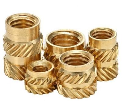 China Brass Insert Nut Knurled Copper Round Head Heat Staking Nut For Plastic Brass Knurled Nut Insert M1.4 M2 M2.5 M3 M4 M5 for sale