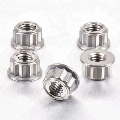 China M8 M20 Carbon Steel Zinc Plated 12 Point Flange Nut for sale