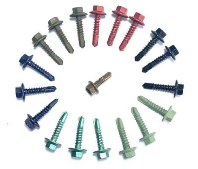 China Hexagon Flange Head 38mm screw self-drilling roofing screw with rubber washer self drilling roofing screw for sale