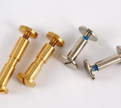 China Stainless steel brass flat head chicago screw for book binding for sale