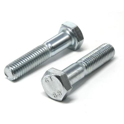 China DIN931 Part Thread UNF UNC 35k Hex Head Bolts White Zinc Plated for sale