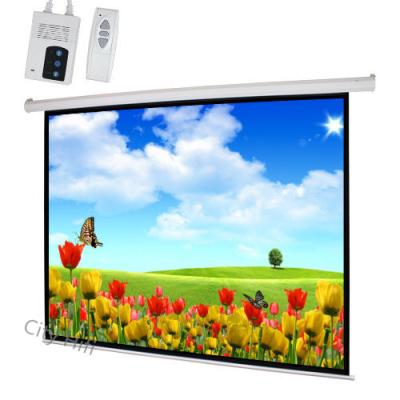 China House Movie Electric Projection Screen W Remote , Motorized Theater Screen Easily Assembled  for sale