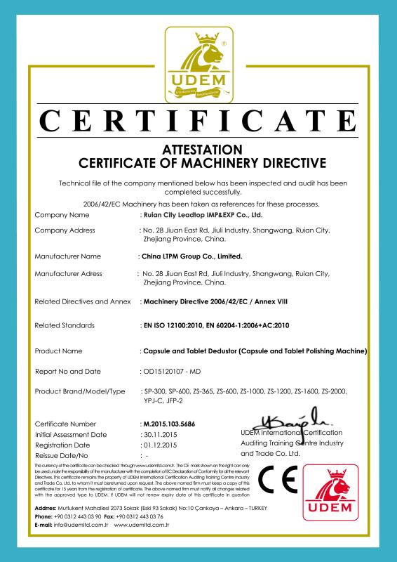 CE - Leadtop Pharmaceutical Machinery