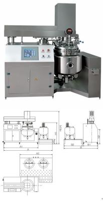China Máquina de emulsão do vácuo controlado do tela táctil de Siemens para a mistura de homogeneização à venda