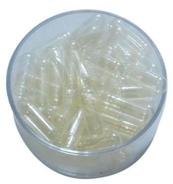 China Cápsulas vacías del gel de la gelatina dura, cápsula transparente de la talla 0 con color natural en venta
