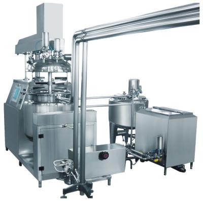 China Three Phase Toothpaste Vacuum Pump Vacuum Emulsifying Machine With Hydraulic Lifting for sale