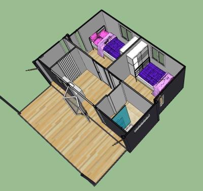 China Wind-Resistant Living 20ft Container House With Foldable Mobile Home for sale