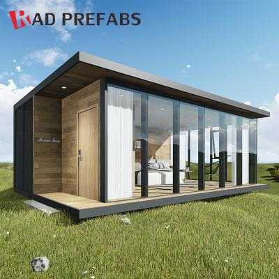 China RAD Luxury Floating Wood Cladding Folding Container Prefabricated Homes for sale