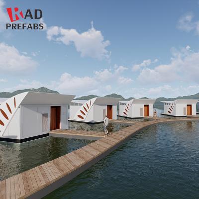 China RAD modular luxury airbnb prefabricated island hotel style prefab floating chalet house for sale