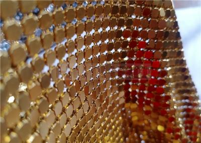 China 4x4mm Aluminium Metal Flake Fabric In Gold Used As Auxiliary Material for sale