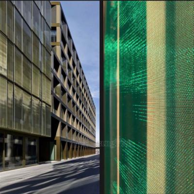 China Colorful metal Mesh Fabric Laminated Glass Facade for sale