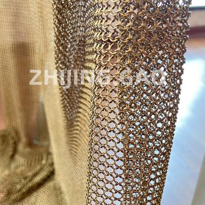 China Pvd Finished Stainless Steel Smart Architect Ring Mesh Curtain for sale